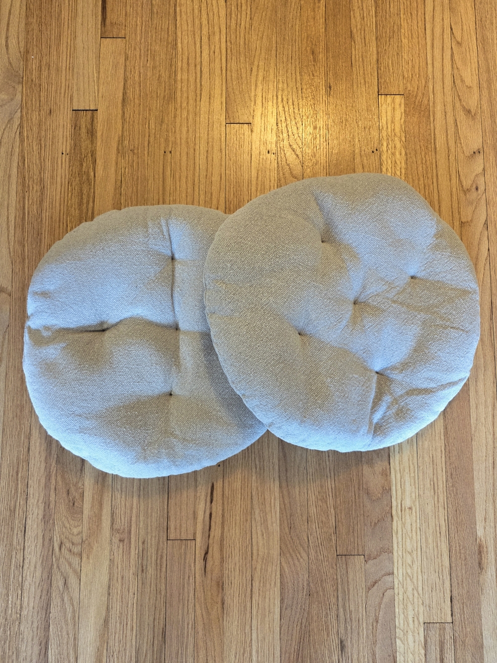 ZARA Home 100% Linen Round Seat Cushions – Light Beige (Set of 2)
